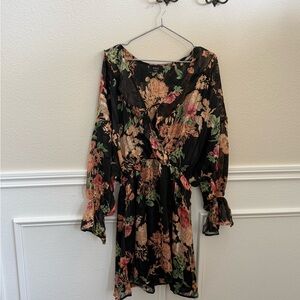 Vici Black Floral Women's Dress
